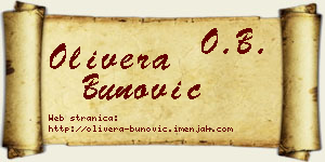 Olivera Bunović vizit kartica